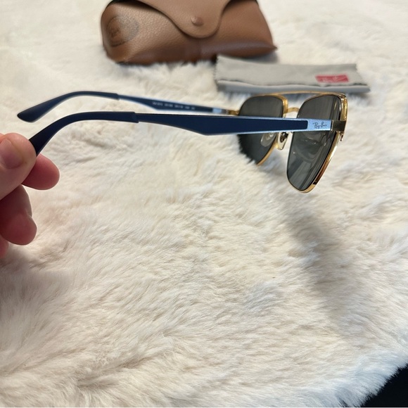 Ray-Ban Blue and Gold Sunglasses - Picture 2 of 7